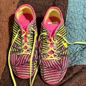 Nike Women's Pink and Yellow Athletic Shoes
